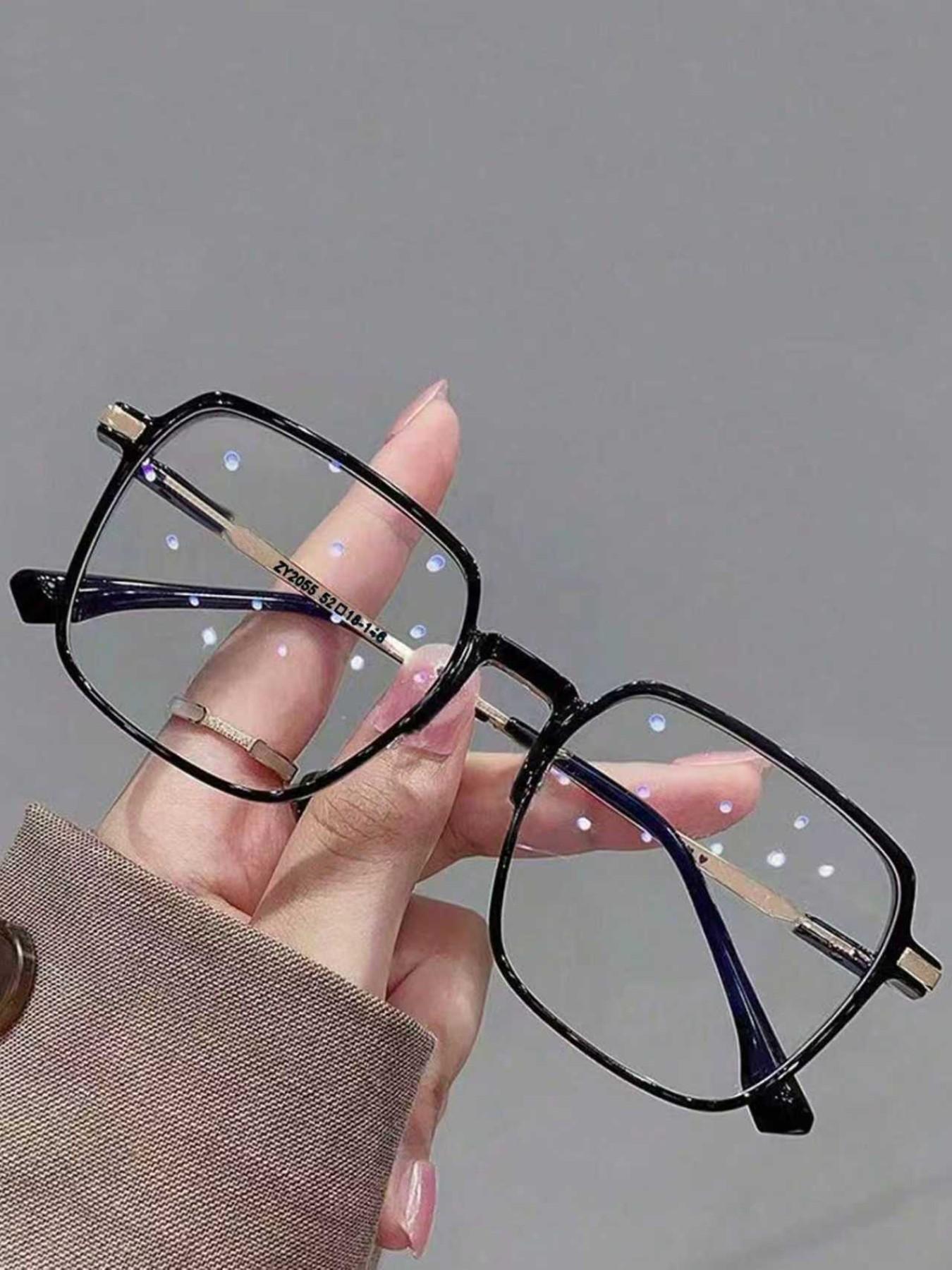Unisex Square Frame Glasses, Pure Campus Style, Casual Fashion Eyewear, Suitable for Daily Wear, All Seasons, 1pc Universal Design