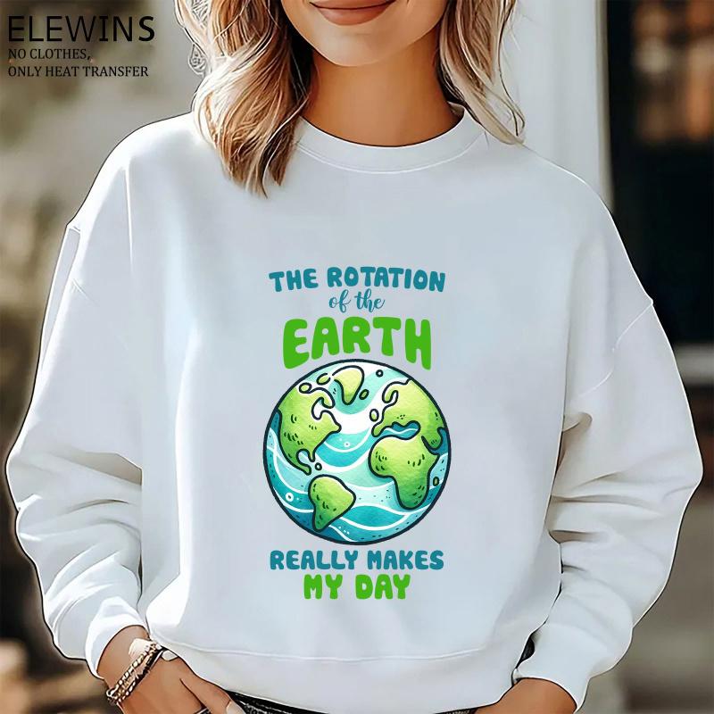 6 Pcs Earth Day Heat Transfer Vinyl Patches for DIY T Shirt Jeans Backpack Family Clothing Hats Crafts Decoration Iron on Stickers