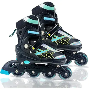 Adjustable Inline Skates for Boys Girls Ages 4-16, All 8 Wheels of Inline Roller Skates Light Up, Roller Skates Blades for Youth Kids Indoor & Outdoor Beginners