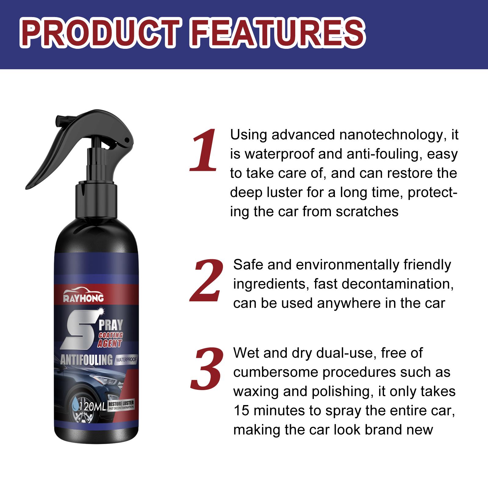 Spray Coating Agent, Multi-Functional Coating Renewal Agent, 3 in 1 Ceramic Car Coating Spray, High Protection Quick Car Coating Spray (2 Pcs)