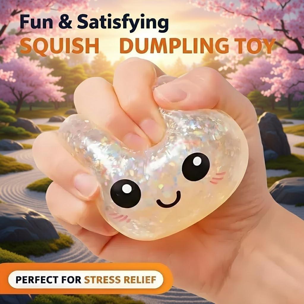 Crystal Slime Dumpling Squishies - Glitter Dumpling Stress Balls, Fidget Sensory Toy, Easter Basket Stuffers, Stocking Stuffers