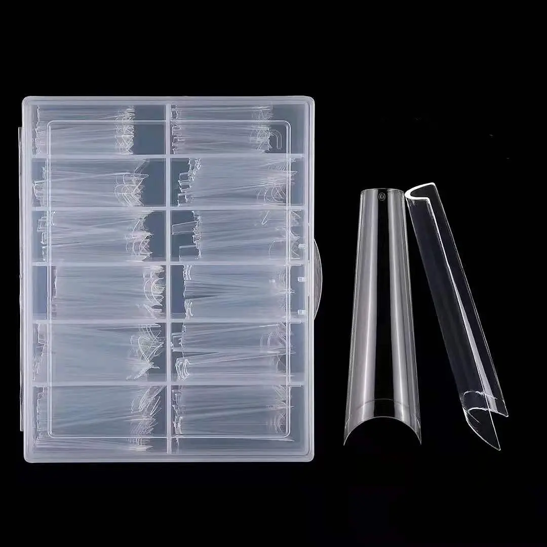 XXL Extra Long   Tips - 240 count/box, 12 Sizes, Ballerina, Coffin, Half Cover False Nails for Salon & DIY