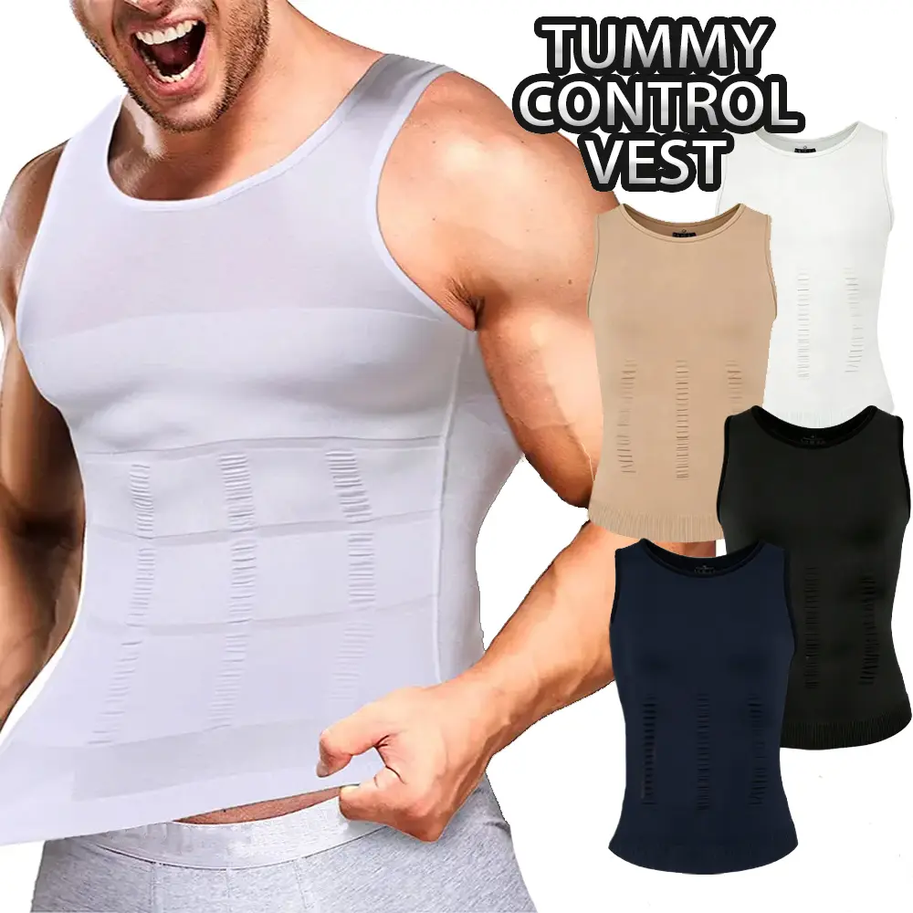 1/2 Pack Men's Compression Shirt Vest, Sleeveless Performance Tank Top, Lightweight Stretch Nylon Athletic Base Layer for Workout, Gym, Sports & Training
