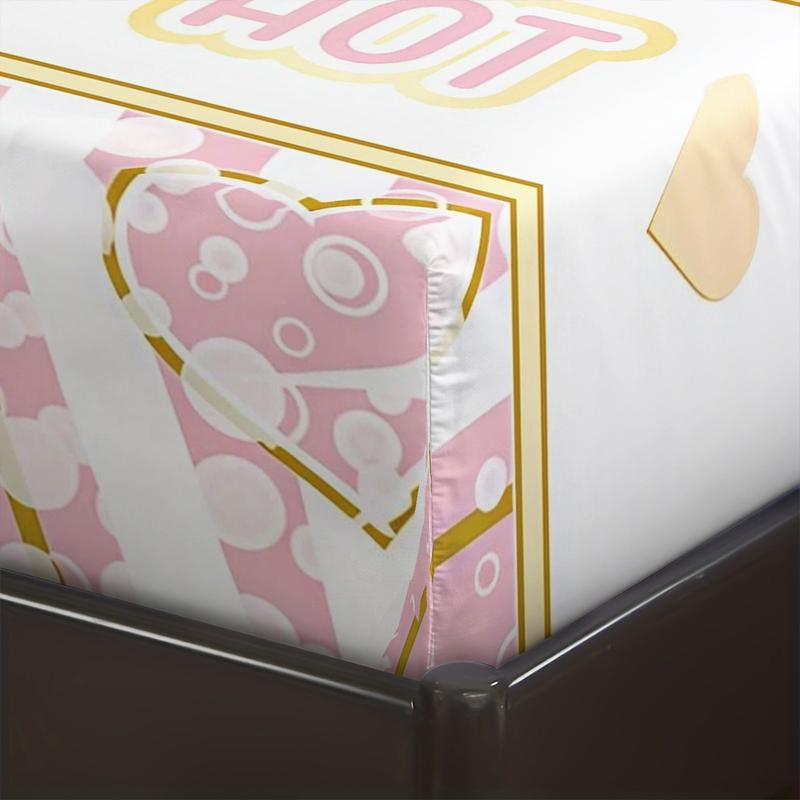 Bad B♥TCH ENERGY Theme Bed Sheet, Fruit/Dessert Pattern Bedding Set, Soft, Comfortable and Easy to Care for Bedding, Made of Allergy Resistant Material All Year Round, Including 1 Bed Sheet and 2 Pillowcases