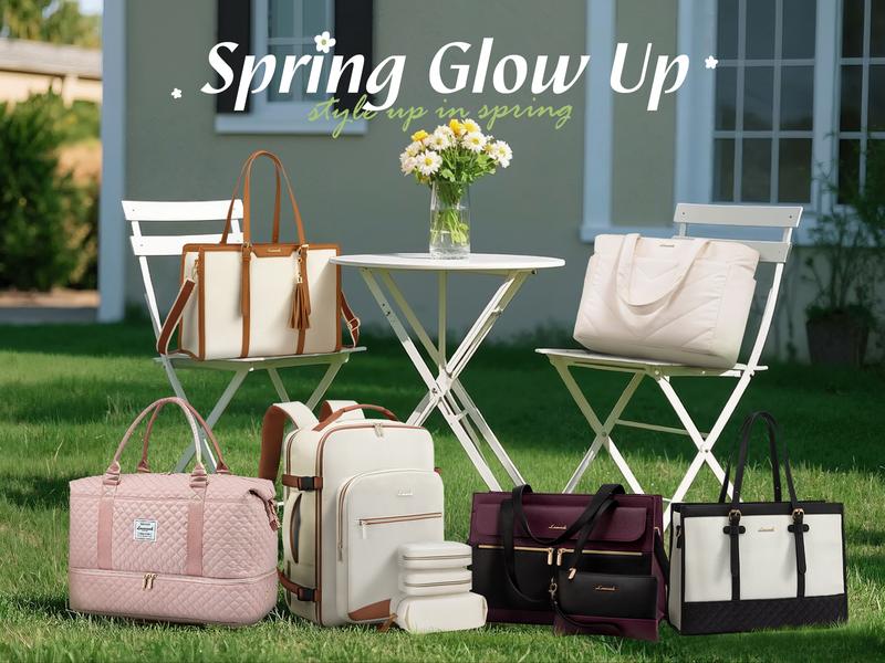 【Valentine's Day Gift】LOVEVOOK Vegan Leather Laptop Backpack with USB Port for Women - College,  Business, Work, Teacher, Travel, School Backpack,TikTokShopJumpstartSale