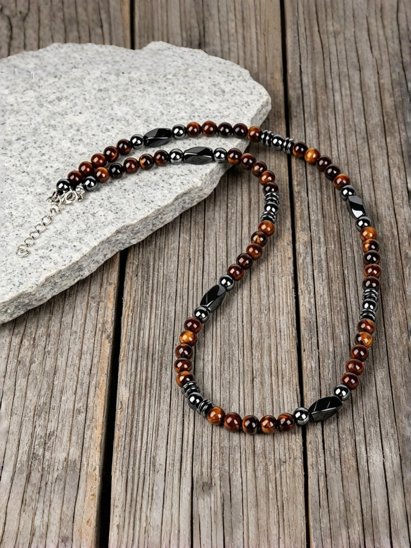 Unique Obsidian Necklace, Wearable All Year Round, Perfect for Daily Gatherings, Father's Birthday Gift, Back-To-School Present