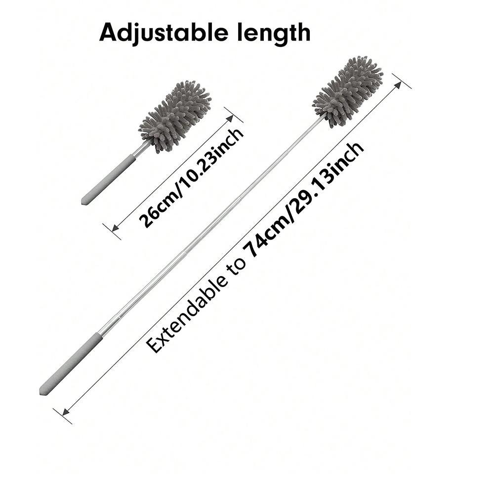 Microfiber Duster for Cleaning, Hand Washable Dusters, Replaceable Microfiber Head, Extendable Pole, Detachable Cleaning Brush Tool for Office, Car, Window