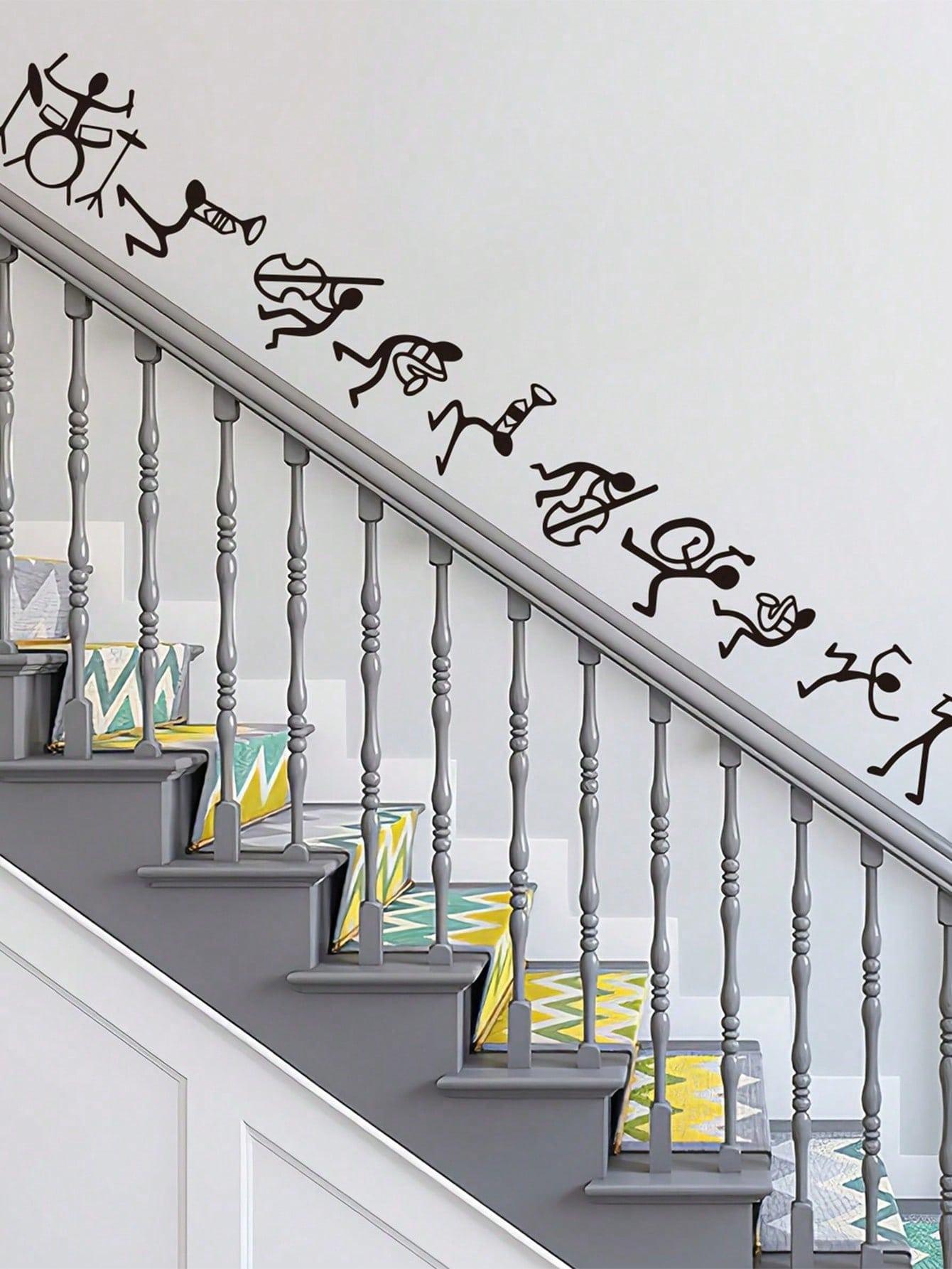 Creative Staircase English Word Wall Decal, Early Education Room Wall Decoration Self-Adhesive Sticker, Home Decor