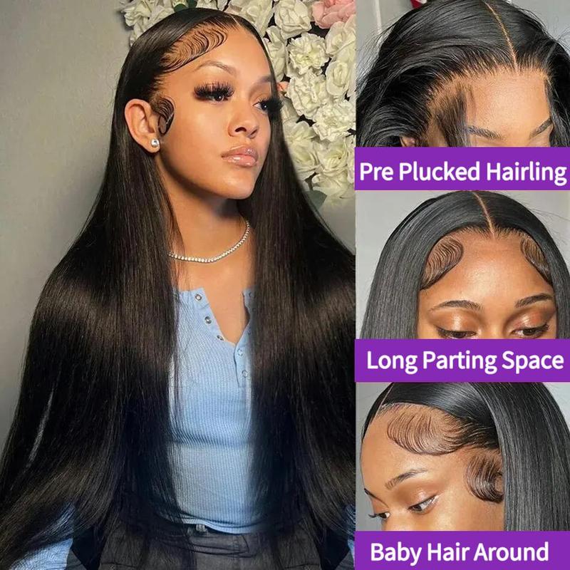 [32 Inch Only $129] Bling Hair 13x6 Lace Frontal Human Hair Wigs Brazilian Straight Lace Front Wigs For Black Women 13x4 Transparent Lace Wig Bleached Knots Nature Long Straight Hair Wig Outdoorfun TikTokShopHolidayHaul