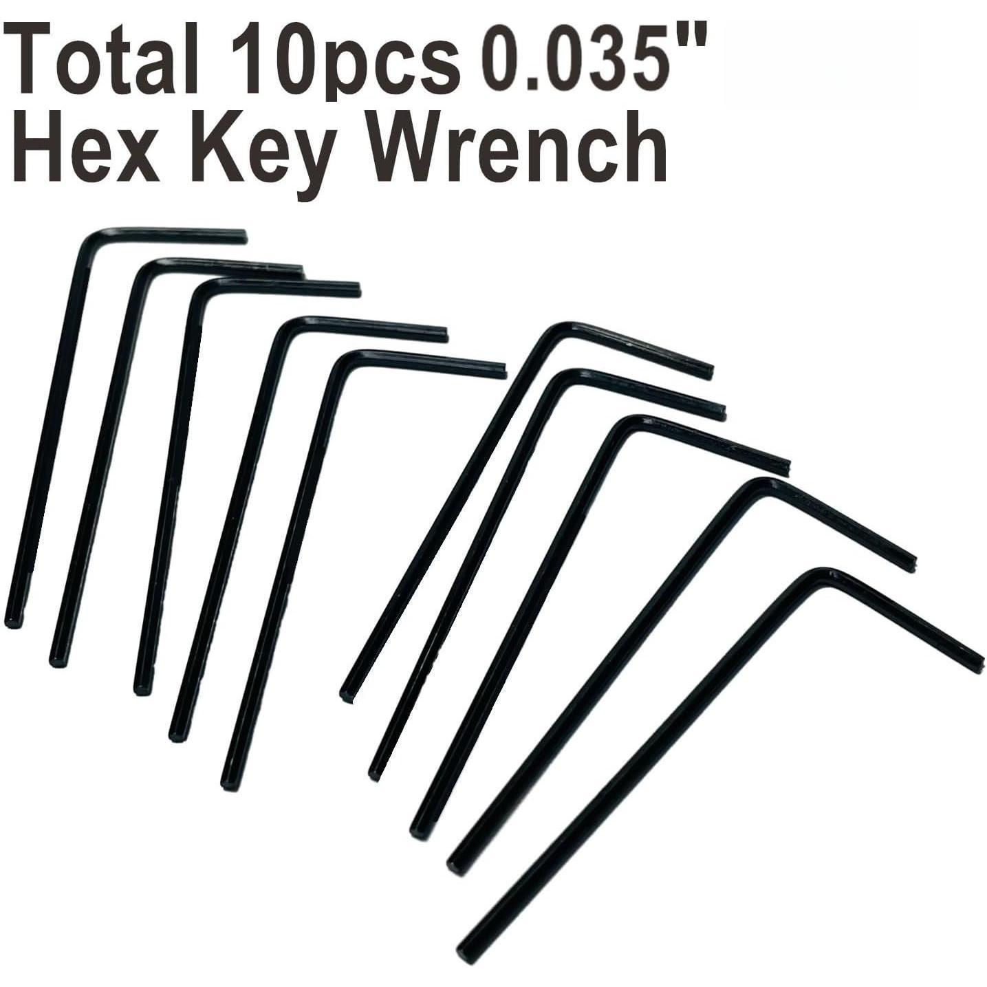 10 count 0.035 Allen Wrench sets,0.035 inch Allen Wrench,0.035 Hex Key,0.035 Hex Wrench allen key Door Key L Shaped hex wrench set with Long Arm.Black (10pcs 0.035 Hex Key)
