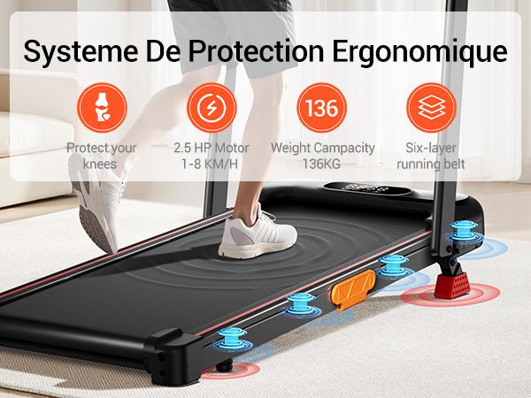 UMAY Under Desk Treadmill, High Definition Big Screen Walking Pad for Home Small, 2.5 HP Quiet Brushless, 300 LBS Capacity SpringStatements