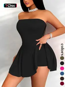 Women's Plain Tube Dress, Fashion Casual Sleeveless Dress for Daily Outdoor Wear, Ladies Dress for Summer