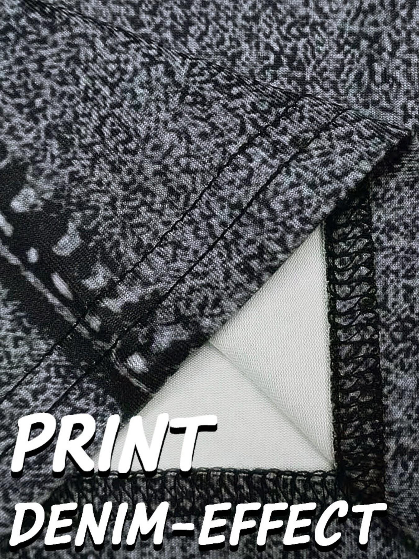 Women's Imitation Denim Skinny Pants, Denim Print Design Leggings, Stylish Comfortable Fit for Everyday Wear Women's Imitation Denim Skinny Pants, Denim Print Design Leggings, Stylish Comfortable Fit for Everyday Wear