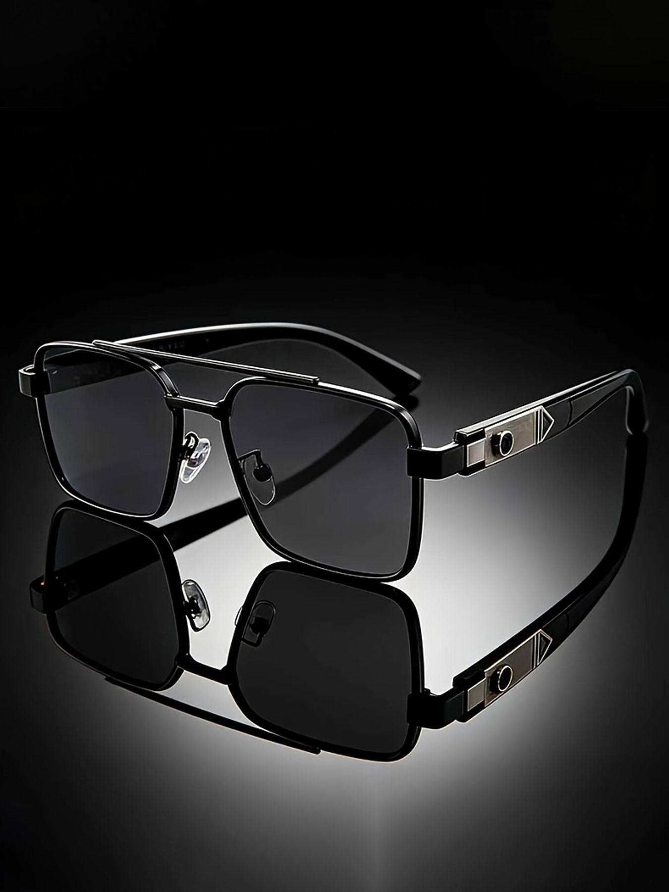 New Classic Retro Square Large Frame Double Bridge Trendy  display picture 3