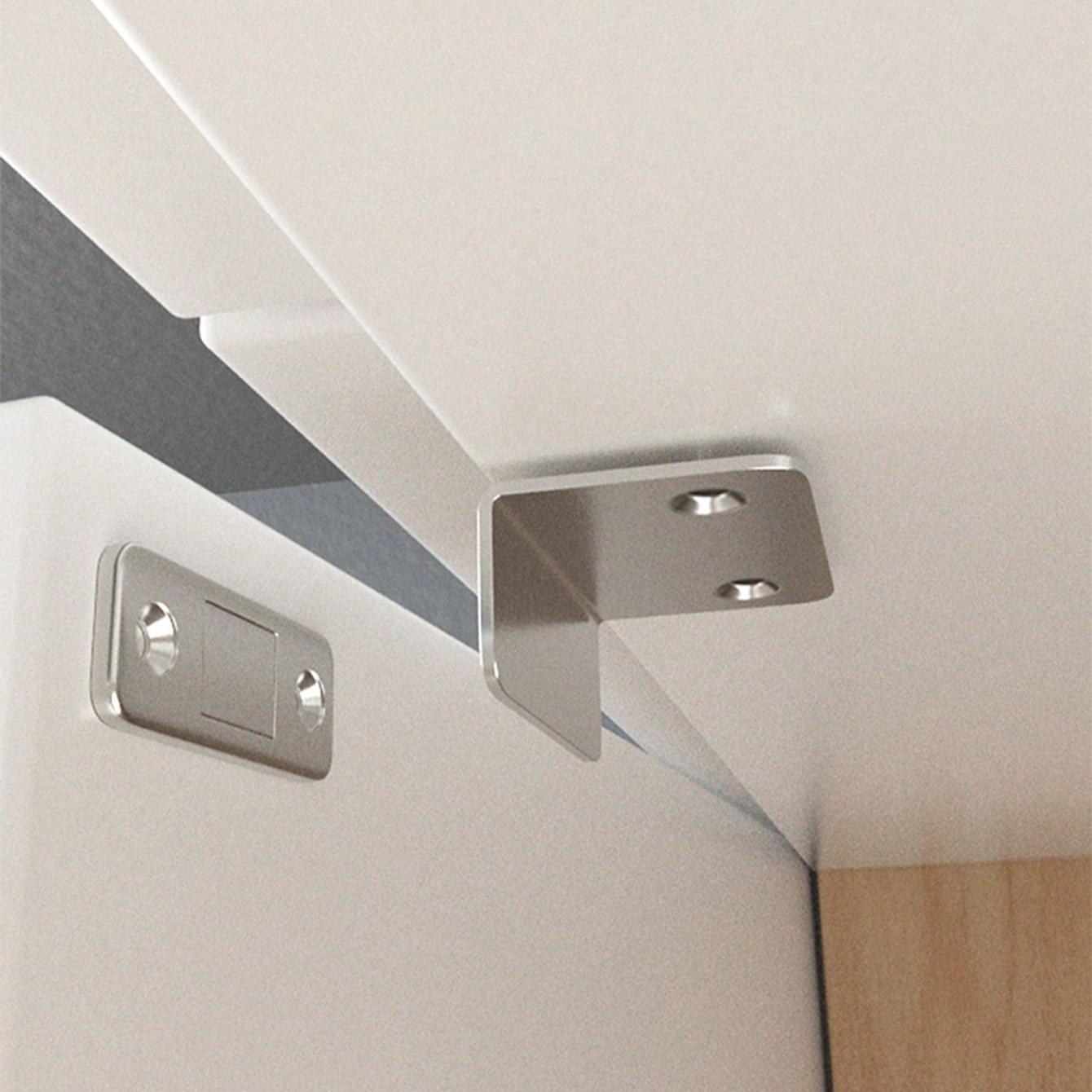 3pcs Self-Adhesive Strong Magnet Ultra-Thin Stainless Steel Modern Cabinet Door Latch, Gym Door Closer, Furniture Hardware