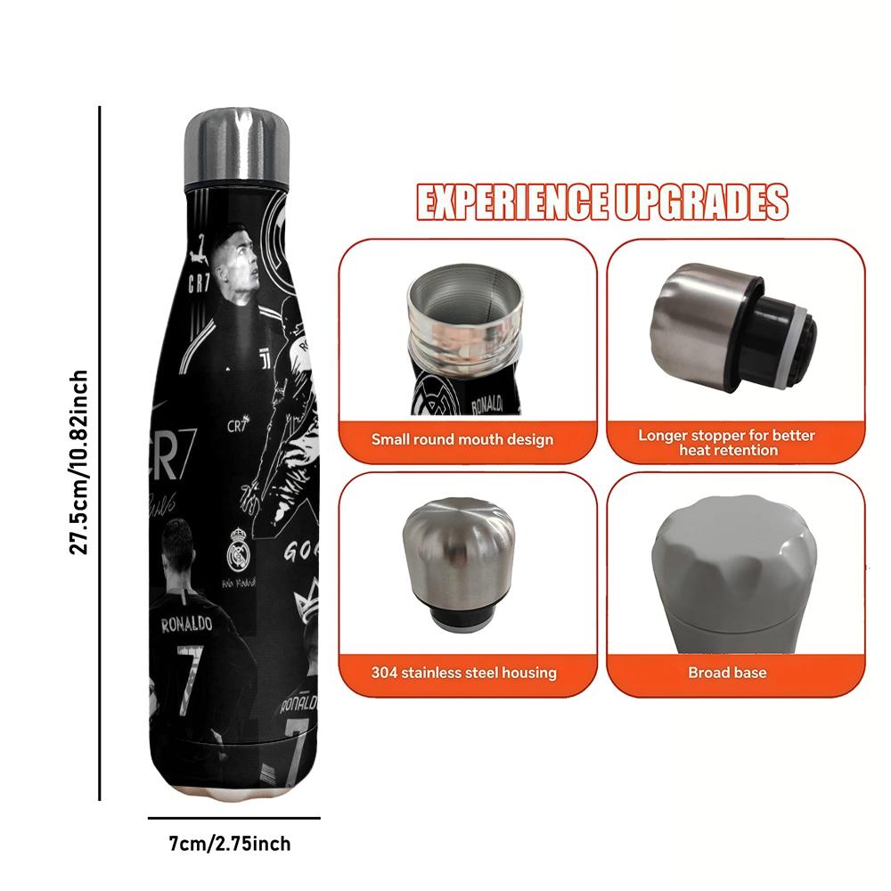 1pc Cr7c Stainless Steel Insulated Travel Mug, Long-Lasting Temperature Control, Cute Cartoon Design, Leak-Proof, BPA-Free, Ideal for Outdoor & Daily Use