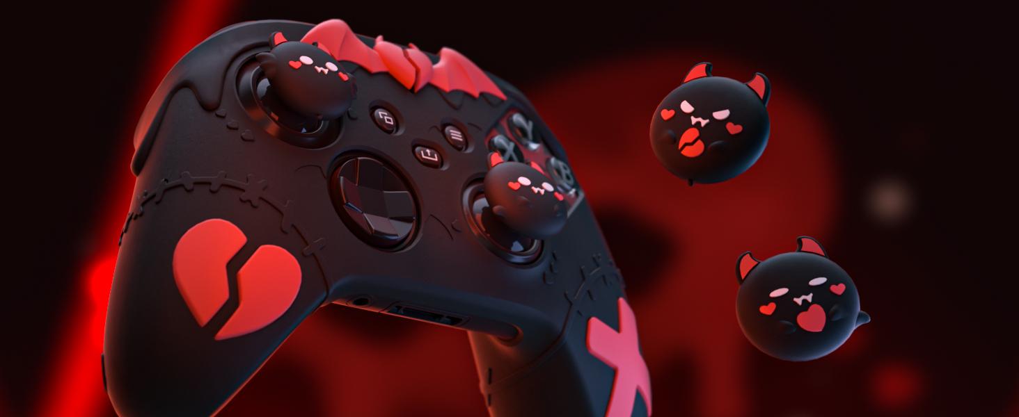 PlayVital Gothic Imp Series Cute Silicone Skin for Xbox Series X & S Controller, Anti-Slip Grip Silicone Cover, Protective Silicone Case for Xbox Core Controller with Thumb Grips