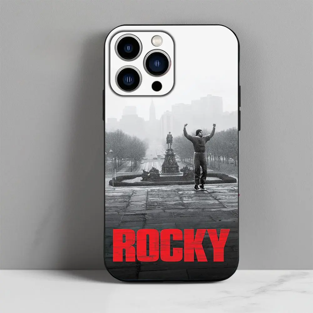 r-rocky b-balboa movie black phone case Compatible with iPhone 17/16/15/14/13/12/11/Pro/ProMax/Plus/17Air/Xsmax/16E, for Galaxy S25/S24/S23/S22/Plus/Ultra/Fe, Anti Fall Soft TPU Back Cover, Shockproof Cover, Uv Printed, Snug Fit, Gift for Christmas