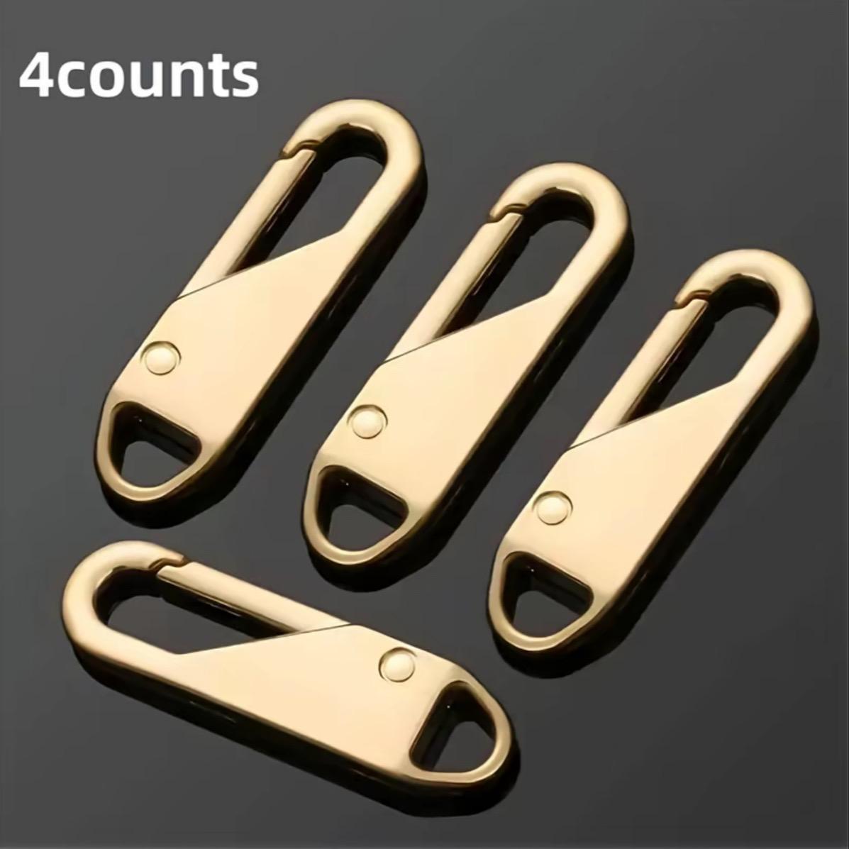 Zipper Pull Replacement,4 Counts Detachable Zipper Head, Reusable Versatile Zipper Pull for Travel Bags,Clothing,Backpacks,Boots,Wallets