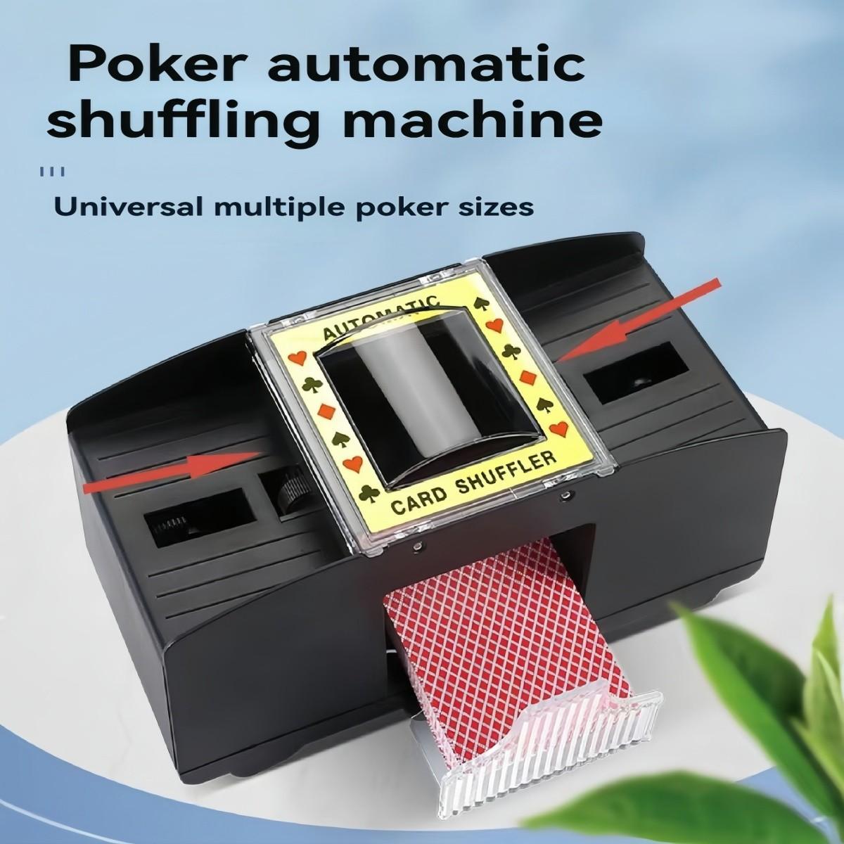 Automatic Shuffling Machine with Battery, Poker Card Dealer, Compatible with 2/4/6 Decks, Requires 4 Aa Batteries, Ideal for Gaming