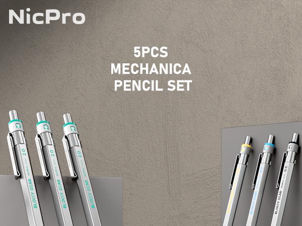 Nicpro Blocky Gear Art Mechanical Pencil Set with Case, 36PACK Metal Mechanical Pencils 0.5, 0.7, 0.9mm & 2mm Lead Holder for Drawing Sketching with 20 Tubes (6B 4B 2B HB 2H 4H Colors) Lead Refills Nicpro Blocky Gear Art Mechanical Pencil Set with Case, 36PACK Metal Mechanical Pencils 0.5, 0.7, 0.9mm & 2mm Lead Holder for Drawing Sketching with 20 Tubes (6B 4B 2B HB 2H 4H Colors) Lead Refills