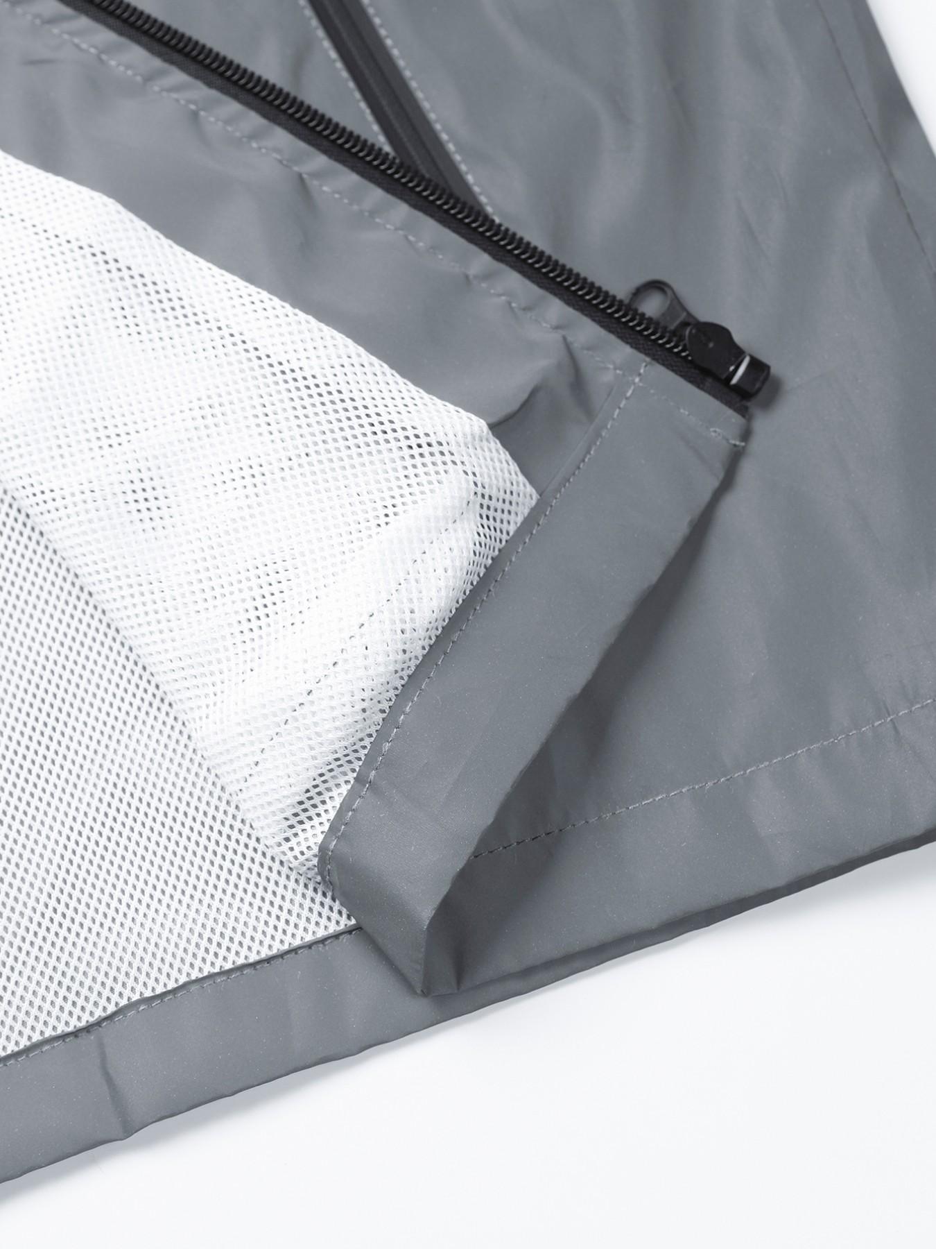 Men's Sleeveless Vest with Zipper, Mesh Lining, Reflective Material for Night Use, Casual Loose-Fitting Outer Vest