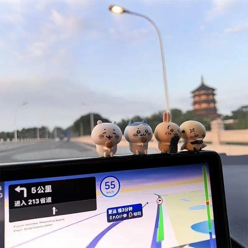 chiikawa car ornaments toys doll rearview mirror car screen console decoration cartoon hachiware Usagi car accessories gift