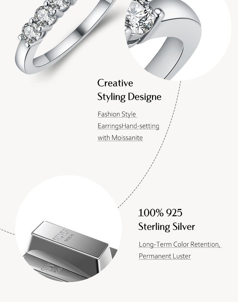 Fashion Design Laboratory Synthesized Synthetic Moissanite Ring Band for Women Daily Birthday Elegant Ring Eternity Lovely Wedding Band Jewelry Engagement Gift R264