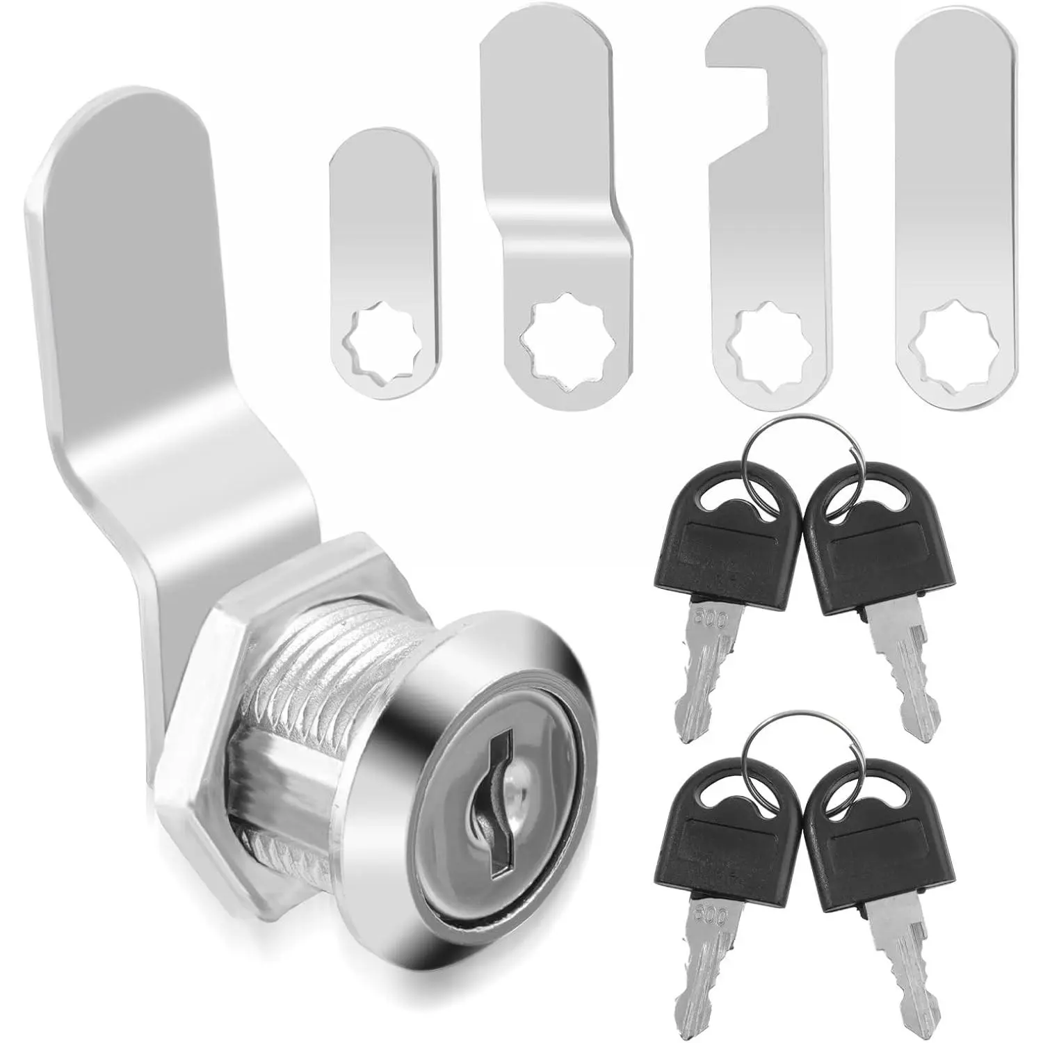 16mm Mailbox Lock, Cabinet Lock with 4 Keys and 4 Different Lock Plates for Mailbox Locker Furniture Lever Locks
