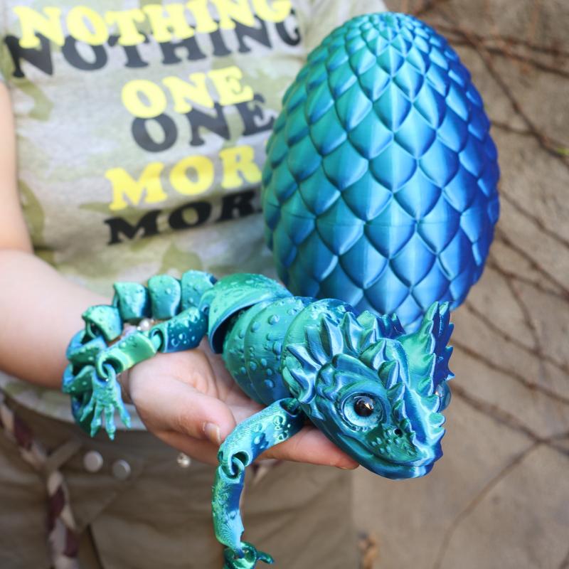 2pcs 3D Printed Animal Design Lizard Egg Figurine Set, Home Decor Accessories, Lifelike Eyes Design, Perfect Gift for Halloween & Christmas