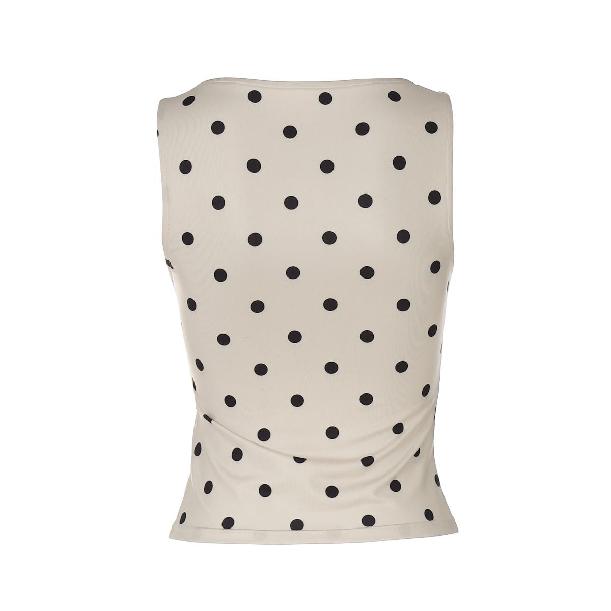 Women's Colorblock Polka Dots Print Sleeveless Tank Top, Casual Round Neck All Over Printed Slim-fit vest Shirt, Y2K Party Club Date Holiday Daily Crop Tops Streetwear For Ladies Girls Summer All Seasons Stylish Clothes Wear, Colorblock Print Cami