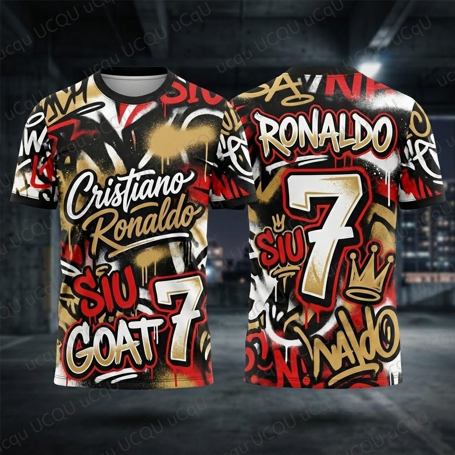 2026 CHATGPT Street Graffiti Soccer Jersey for Kids and Adults, Special Ronaldo, Summer Tee, Intelligent Design Edition, New Ki