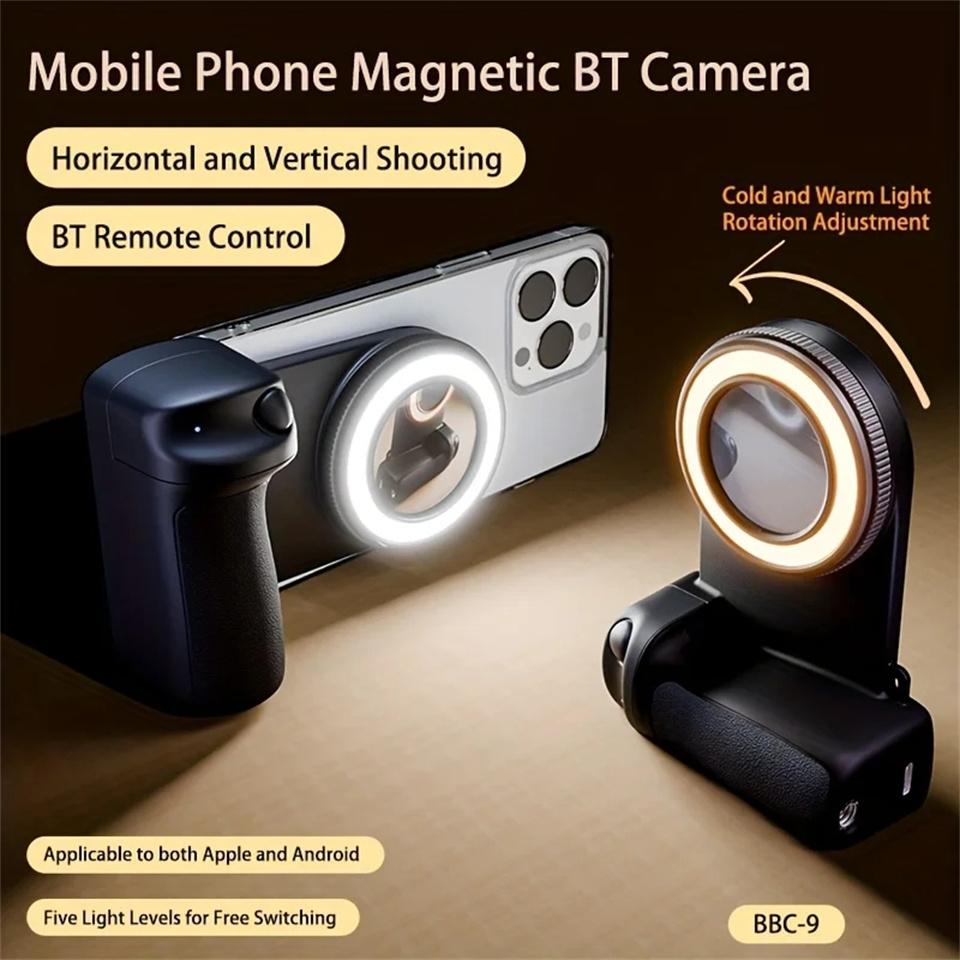 Bluetooth-compatible Compatible Shutter Selfie Stick with Flashlight and 1/4 Inch Screw Mirror Camera Photo Stabilizer