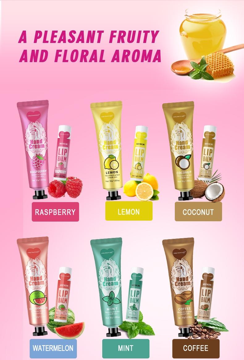 Valentine's Day Hand Cream and Lip Balm Body Gift Set, Includes 12 Hand Creams, 12 Lip Balms, 12 Heart Bags, Perfect for All Skin Types