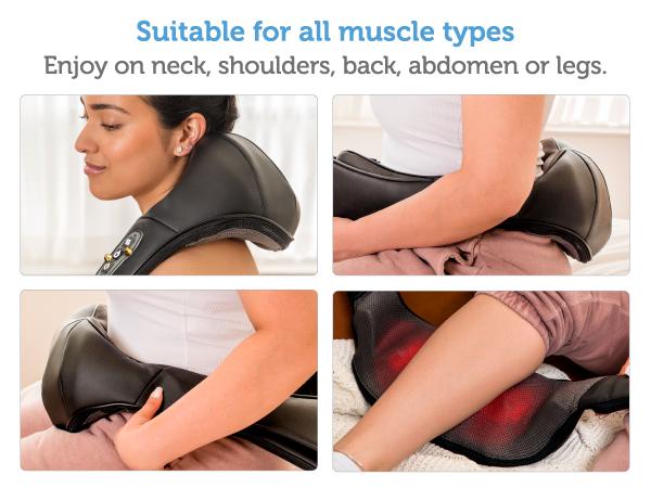 COMFIER Shiatsu Neck and Shoulder Massager,Deep Kneading Massage Pillow with Heat, Back Massager, Pillow Massager as Best Gift for Men,Women,Mom,Dad,Black