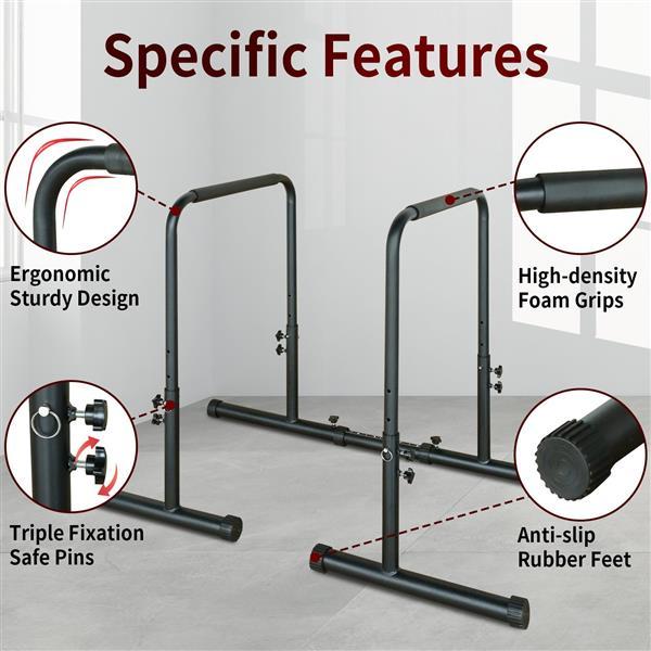 ROCKRAF Power Tower Dip Station Pull Up Bar Stand Adjustable Height Heavy Duty Multi-Function Fitness Training Equipment,Adjustable horizontal bar indoor parallel bar,F itness equipment Pull-up,Arm extension outdoor split stand