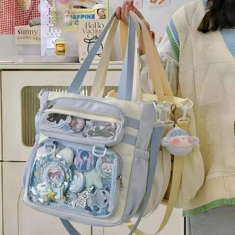 Japanese Transparent Ita Bag Handbag Women Anime Portable Large Capacity Girls Shoulder Tote Bag Nylon Crossbody Bags ItaBag