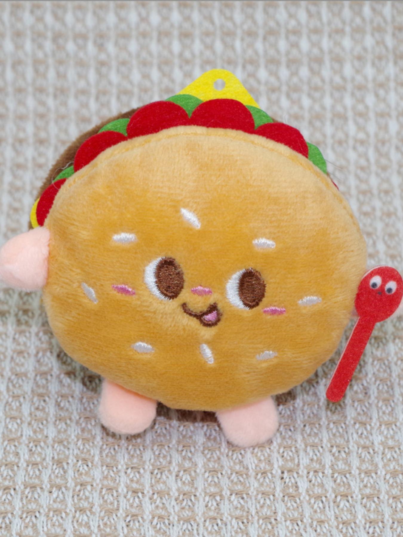 Realistic Burger French Fries Food Keychain Plush Toy, Cute Backpack Hanging Decoration, Student Bag Charm Accessory
