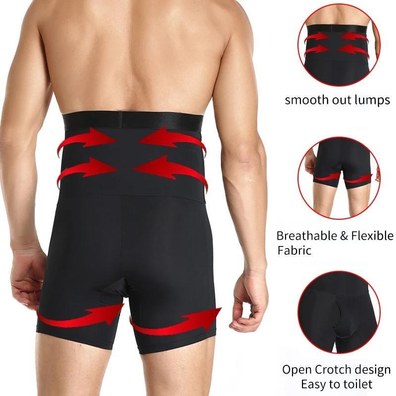 Men High Waist Shaperwear High elasticity Control Belly Panties Compression Underwear Abdomen Belly Shaper Shorts Plus Size