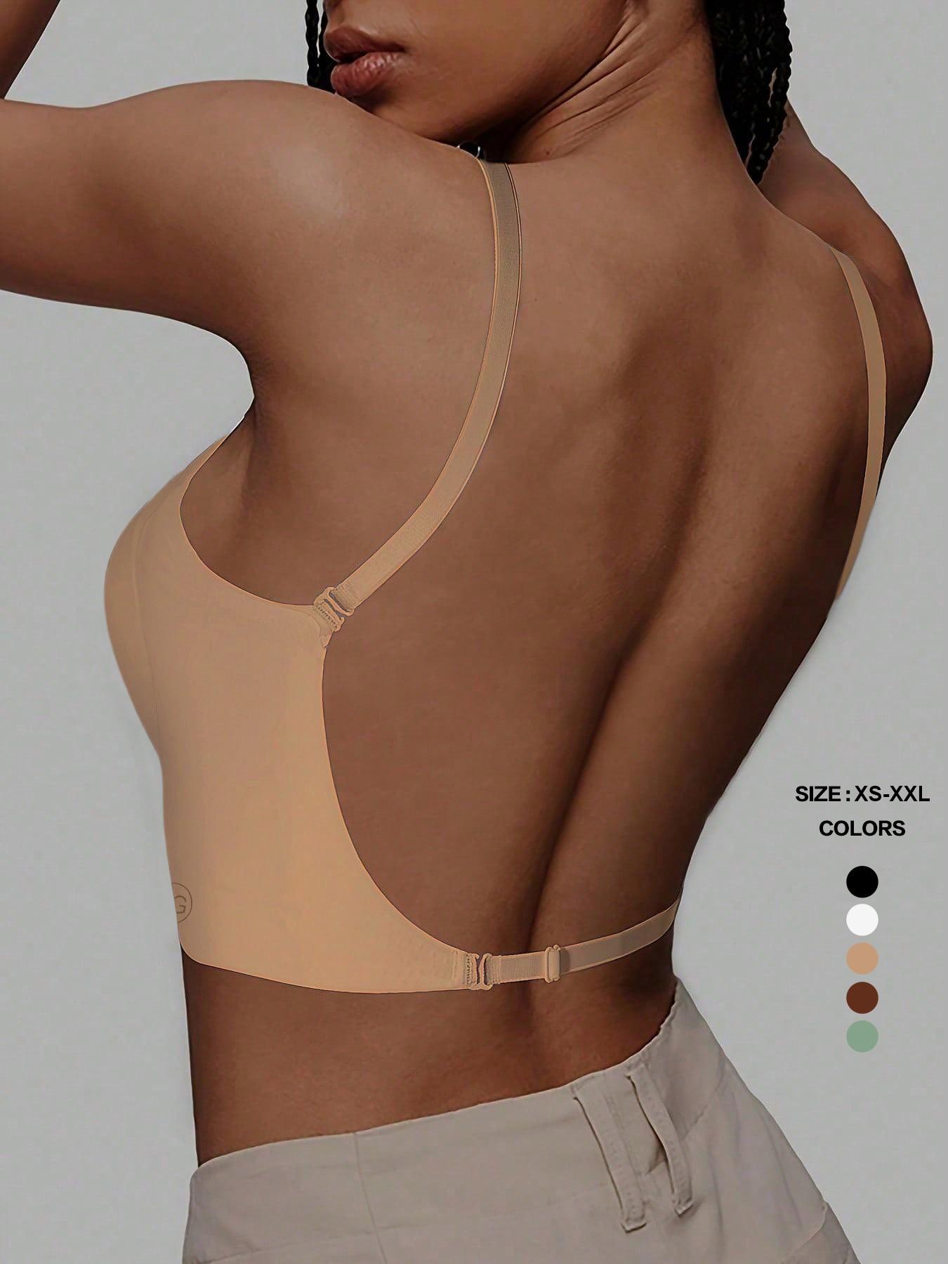 Women's Seamless Backless Bra, Multi-Strap Convertible Strap Wireless Push-Up Bra, Suitable for Wedding Dresses and Party Gowns