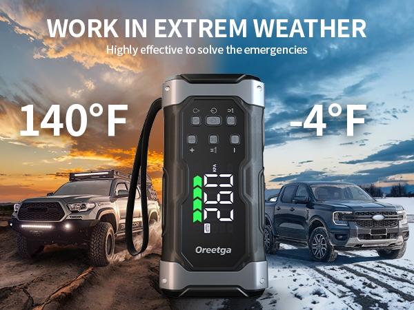 9000A Car Battery Jump Starter with Air Inflator/Deflator Compressor, 7 in 1 Portable Jumper Box Power Pack (ALL Gas/12.0L Diesel) Combo Cordless Air Pump for Tire Inflator & Large LCD Screen Portable Car