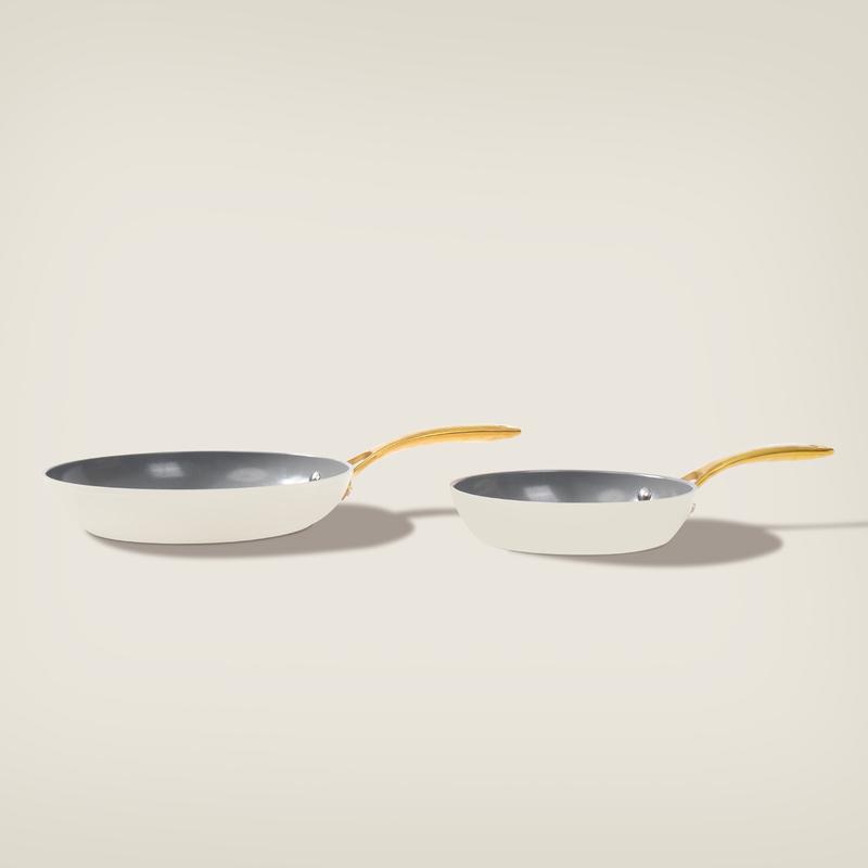 10pcs Golden Handle Ceramic Nonstick Cookware Set By Chef Power Sunray Series Oven Safe Kitchen Dining Pan Pot Utility white aesthetic cookware Frying