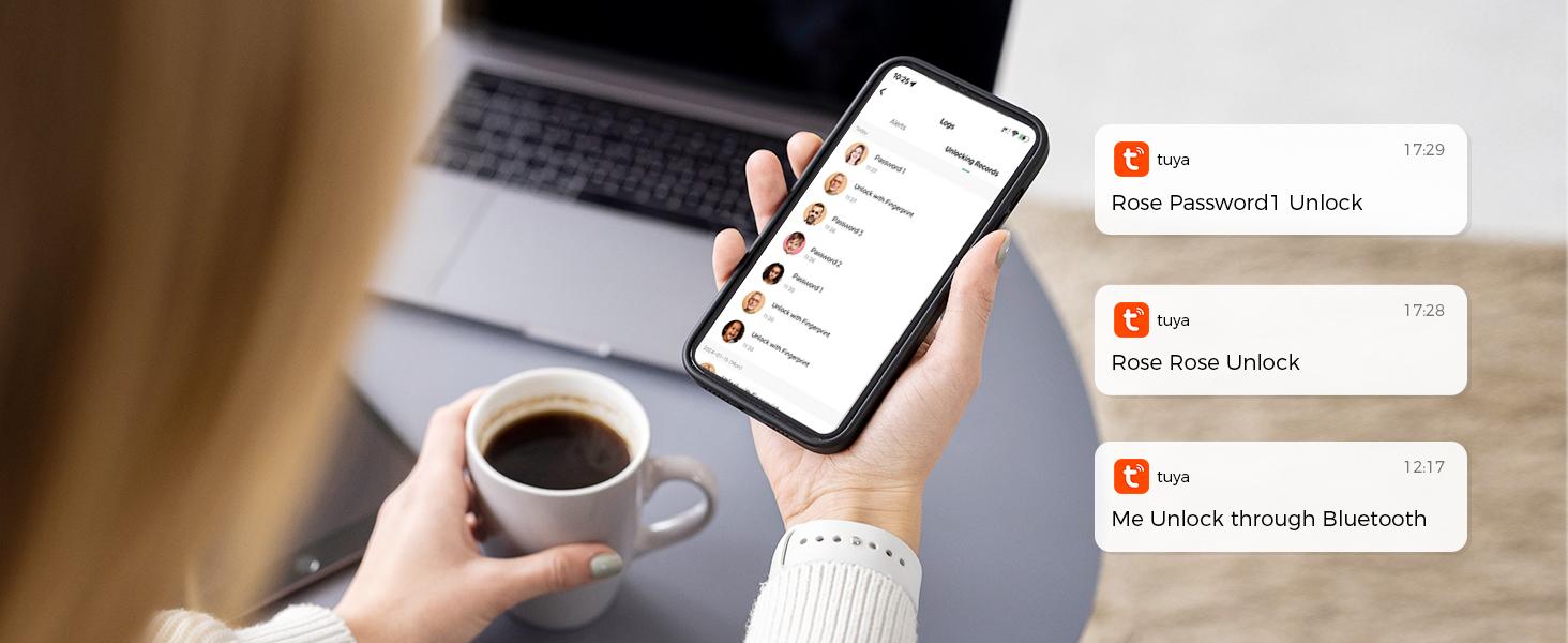 Arpha D289 Keyless Door Lock Deadbolt with Handle Set - WiFi Door Lock with Camera - 5 in 1 Camera+Doorbell+Fingerprint Keyless Entry Door Lock