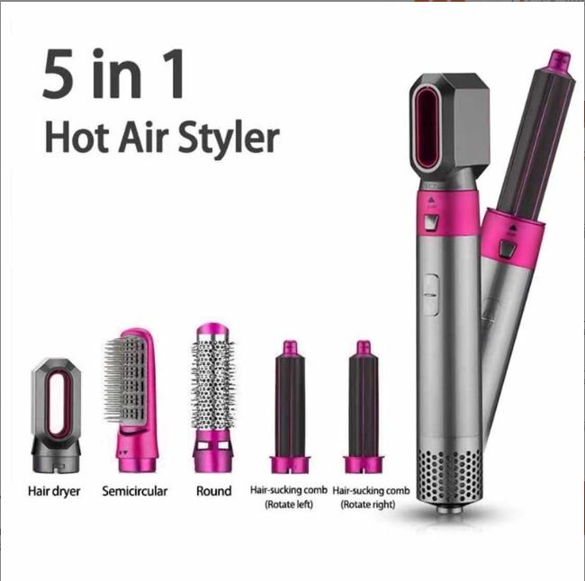 Five-In-One Hair Dryer Comb, Multi-Function Curling/straightening/drying/smoothing Tool, Thermal Hair Styler, 100v-120v Voltage, Us Plug