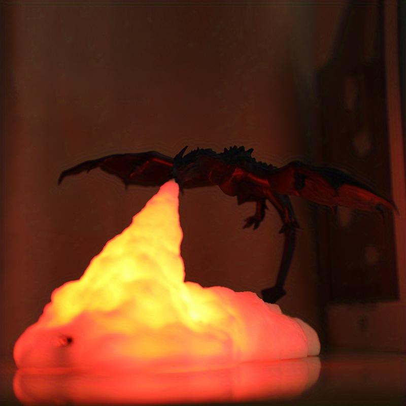 1pc Fire Dragon Lamps, 3D Printed Volcano Dragon Lamps Night Light Moon Light, Desktop Lamp for Bedroom Office, 3D Printed Night Lights, Mood Lights