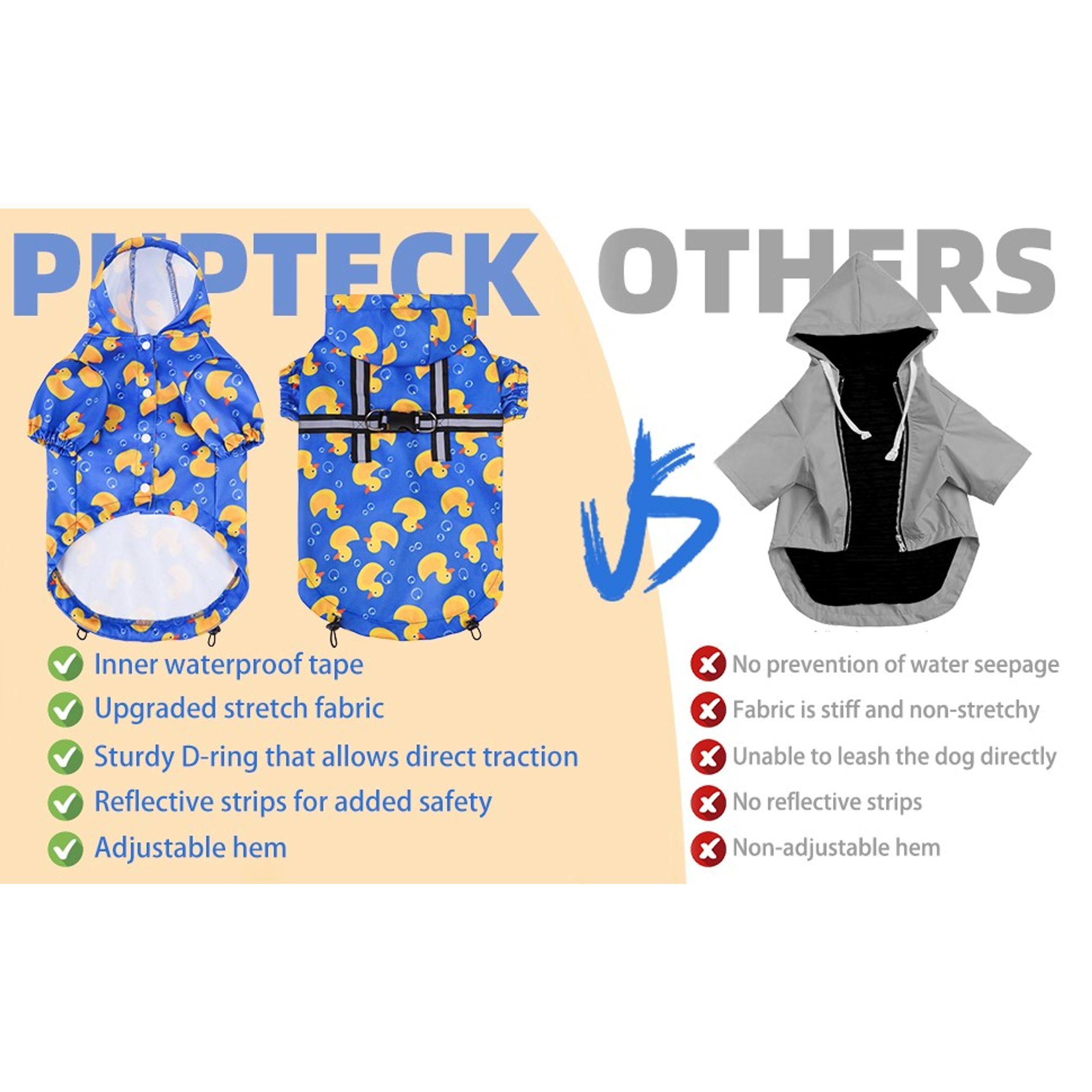 Weatherproof Dog Rainwear Poncho Vest - Waterproof, Built-in Hood & Harness, Reflective, Duck Print, Size M for Rainy, Snowy Days Weatherproof Dog Rainwear Poncho Vest - Waterproof, Built-in Hood & Harness, Reflective, Duck Print, Size M for Rainy, Snowy Days