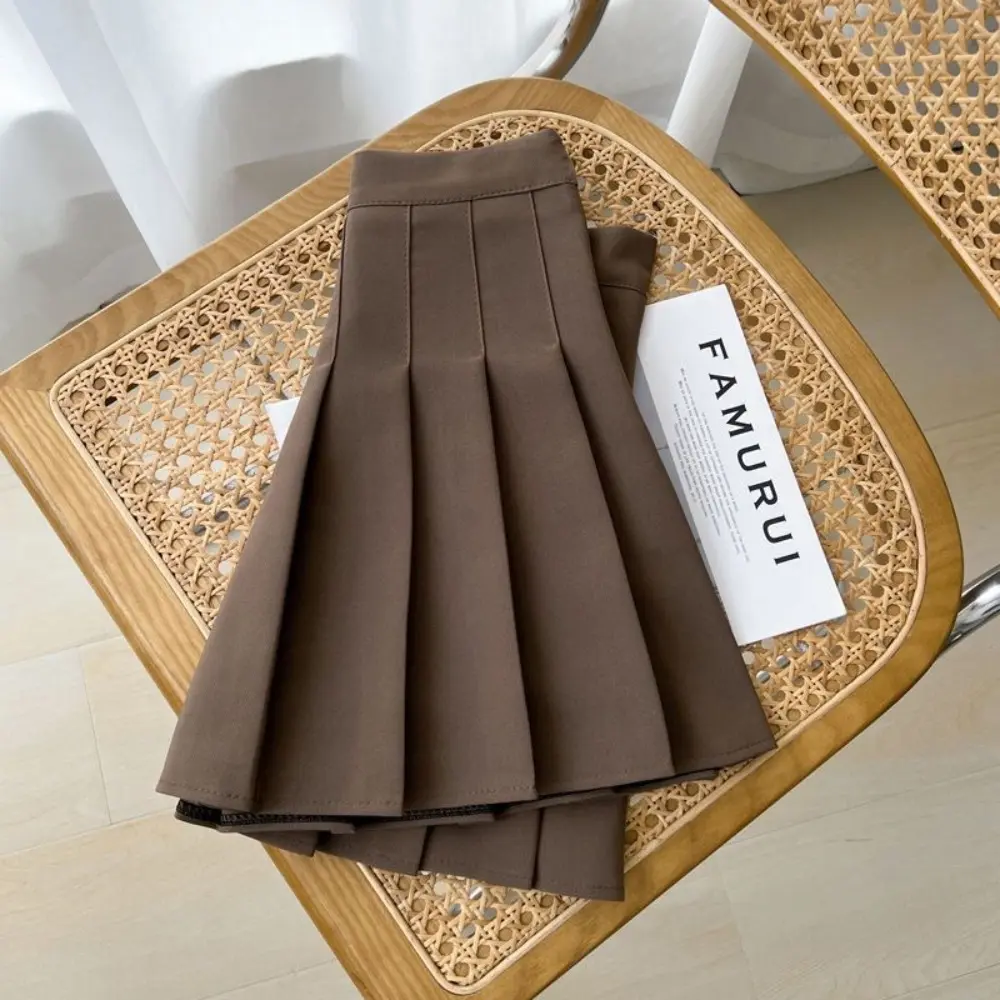 Women Pleated Mini Skirt, Spring Summer New High Waist A‑Line Skirt, Slim Fit Anti‑Chafing Short Skirt, Black White Versatile Casual Half Skirt for Daily Outfit