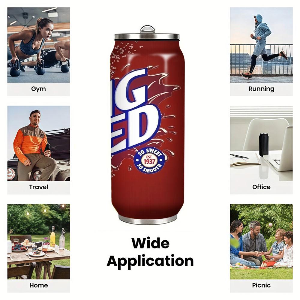 1pc 17oz Stainless Steel Insulated Coffee Cup, Dual-Layer Vacuum Insulation, Leak-Proof Lid & Straw, Ideal for Outdoor Activities