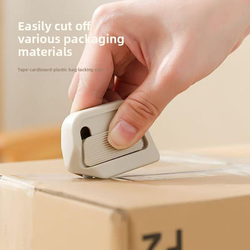 2pcs Automatic Retractable Box Cutter, Cardboard Cutter, Ergonomic Non-Slip Grip, Sharp Blades, Heavy-Duty Manual Tool, Portable, Office, Home Use