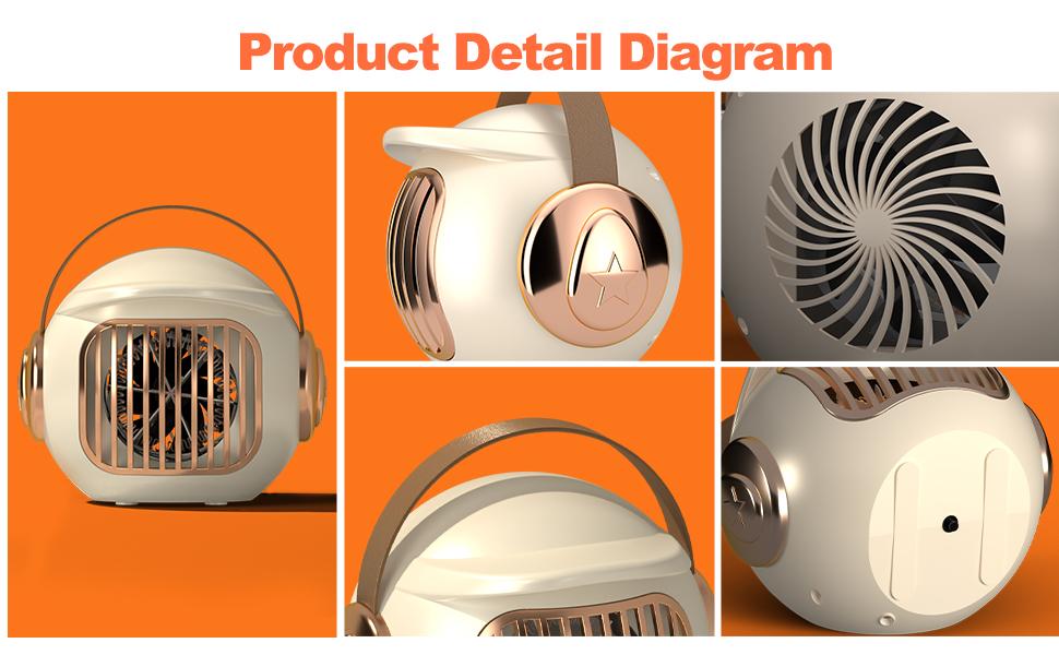 Space Heater, Portable Heater for Office Desk, 400W Mini Tent Warmer for Camping (Indoor Use), With Tip-Over Protection, Lightweight White